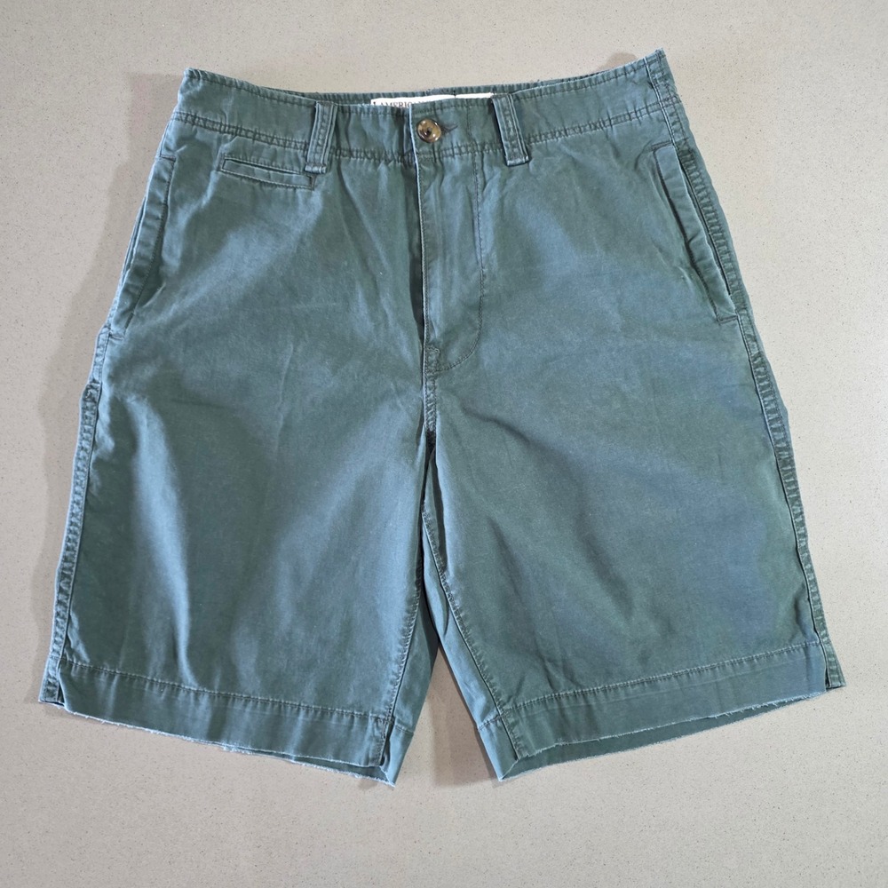 American Eagle Mens Green Chino Shorts Size 32 Cotton Flat Front Casual